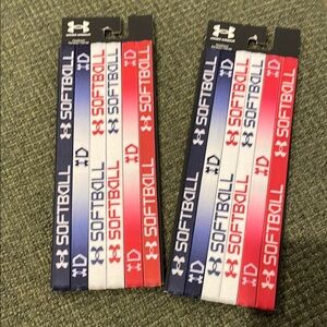 Under Armour Softball Elastic Headbands - Red White Blue (one sz)